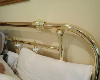 BRASS & PORCELAIN HEADBOARD