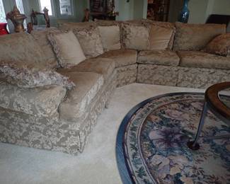 LARGE 5 SECTIONAL TAN SOFA W/ PILLOWS