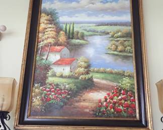 LARGE FRAMED RIVER SCENE