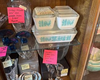 Vintage Pyrex and cyrstal