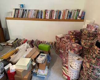 Cookbooks, books and decorative boxes