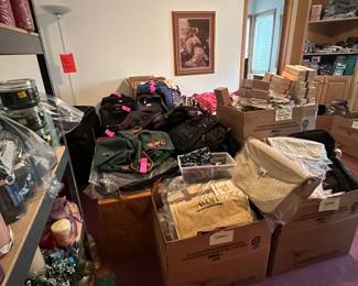 The bag room...so many travel and tote bags