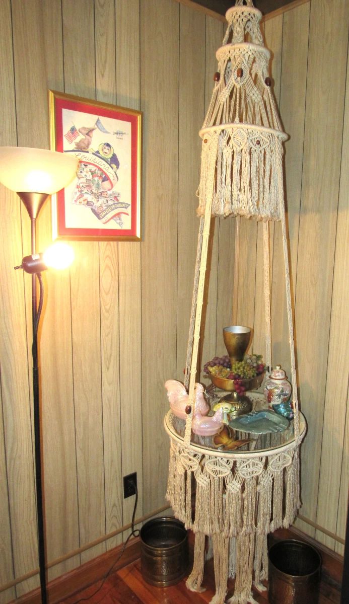 MCM Macrame glass table