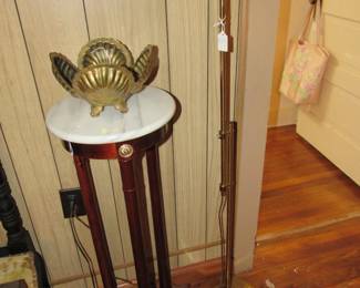Vintage brass seashell floor lamp