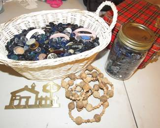 Basket of vintage buttons