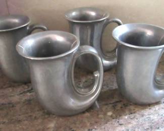 VTG pewter horn mugs