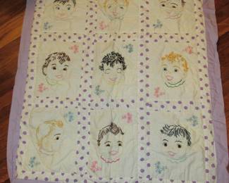 Hand sewn vintage baby quilt