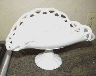 Heavy vintage milk glass bowl