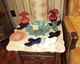 Marble top table with Fenton
