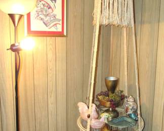 MCM Macrame glass table