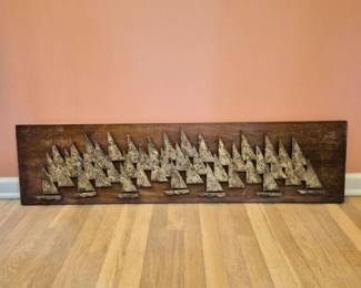 1960s Brass Metal Sailboat Wall Sculpture - Peter Pepper ($1000+)