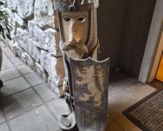 Handcrafted Clay Knight Umbrella or Walking Stick Stand