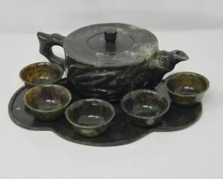 Jade Mini Tea Set - Tray, Pot and Five Cups