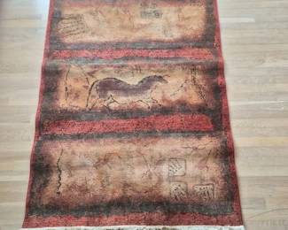 Lascaux Karastan Wool Rug with Horse Motif