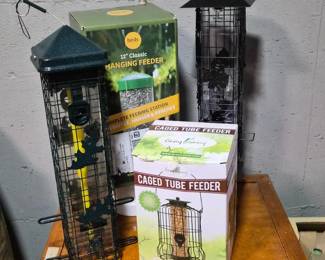 Bird Feeders + Two Tubs of Mixed Bird Seed	
