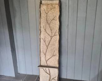 Tall Resin Wall Fountain with Nature‑Inspired Relief