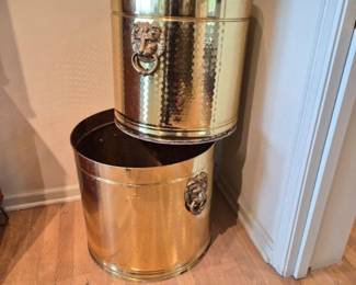 Vintage Bristol Brass Nesting Planters with Lion Handles (#2)