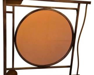 Contemporary Sculptural Metal Frame Wall Mirror
