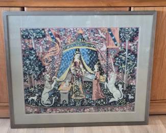 Framed Handmade Petit Point Tapestry