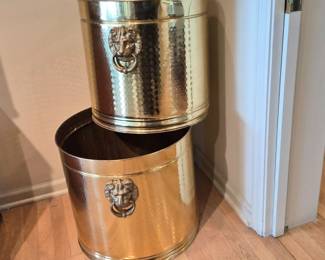 Bristol Brass Nesting Planters, Lion Knocker-Style Handles (#1)