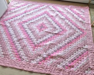 Vintage Pink Hues Patchwork Quilt