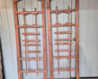 Two Wood Trellises Arched Tops
