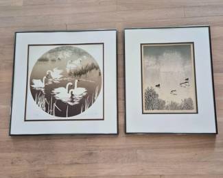 Swans & Ducks - Spaulding S/N Serigraph Art Pair