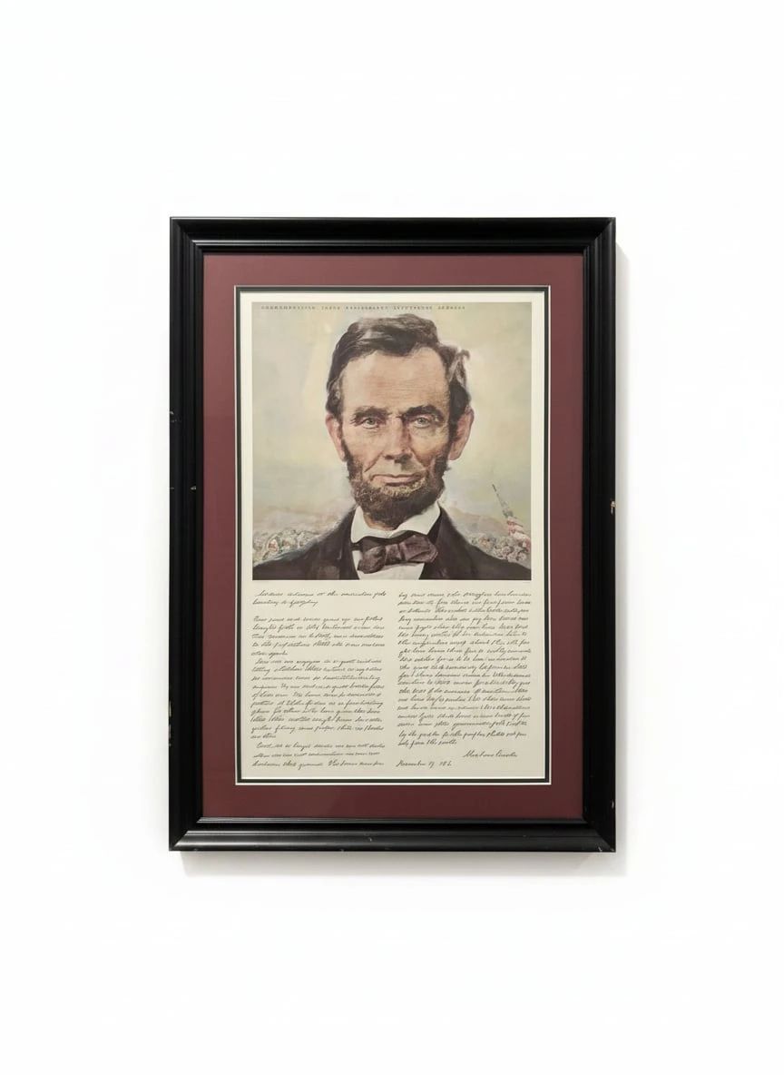 Abraham Lincoln Gettysburg Address Commemorative Print second image