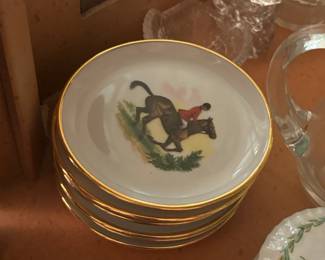 Western Germany Fox Hunting Scene Plates Set of 