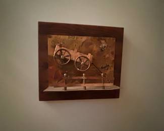 Charles  Copper and Wood Kinetic Sculpture