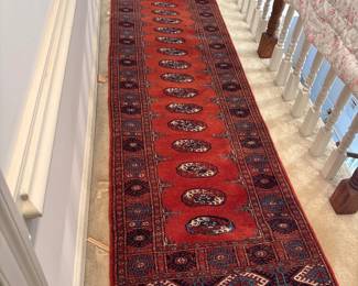 Pakistani hand -knotted wool runner rug