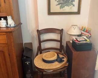 Antique Victorian Spindle Back Side Chair with Caned Seat