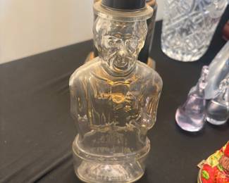 Vintage Wheaton Glass Lincoln Bank Bottle with Original Screw Cap
