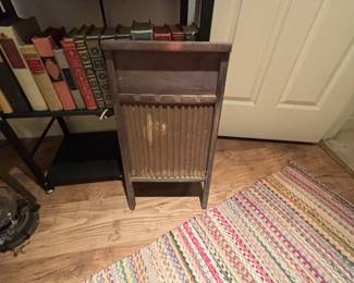Antique Wooden Washboard with Brass Trim second image