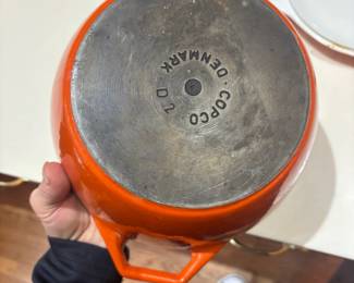 Copco Denmark D Orange Enamel Cast Iron Saucepan second image