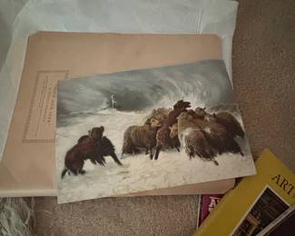 Lost in the Storm by A. Schenck  Antique Print