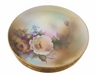 Noritake Rose Pattern Dessert Plates Set of 