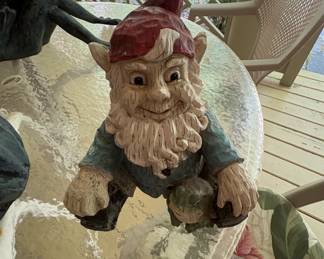 Garden Gnome Figurine with Frog