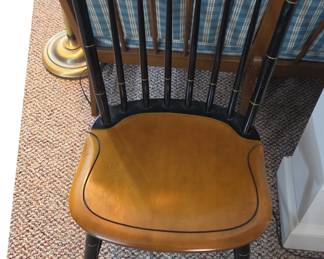 Hitchcock Village Scene Stenciled Windsor Armchair