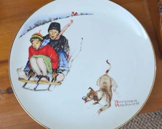 Norman Rockwell Downhill Daring Decorative Plate