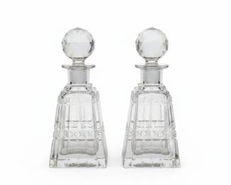 Pair of Vintage Crystal Perfume Bottles