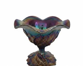 Imperial Glass Company Marigold Carnival Glass Footed Bowl
