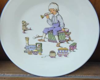 Lenox Special Childrens Plate  Boy with Drum and Train