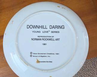 Norman Rockwell Downhill Daring Decorative Plate second image