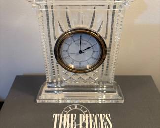 Waterford Crystal “Atrium” Mantel Clock with Original Box