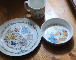 Gorham Sesame Street Fine China Childrens Set Plate, Bowl, Mug 