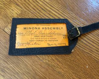 Winona Assembly Admission Ticket with Leather Holder (c. early 1900s)