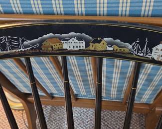 Hitchcock Village Scene Stenciled Windsor Armchair second image