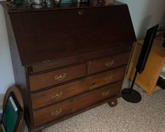 Chippendale Style Mahogany Secretary Desk