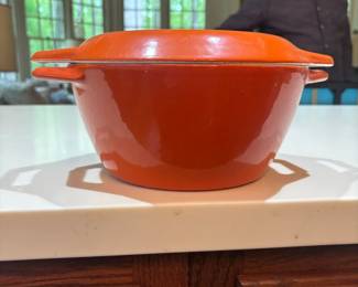 Copco Denmark D Orange Enamel Cast Iron Saucepan